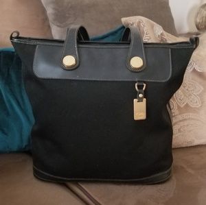 Black Leather & Canvas Dooney and Bourke Purse